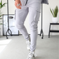 Capo Dyed Cotton Cargo Pants-Light Grey