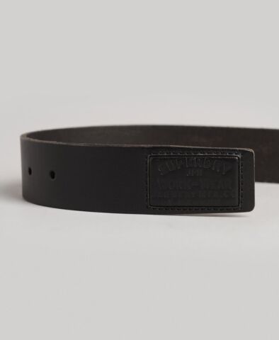 Superdry Badgeman Leather Belt-Black