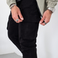 Capo Dyed Cotton Cargo Pants-Black
