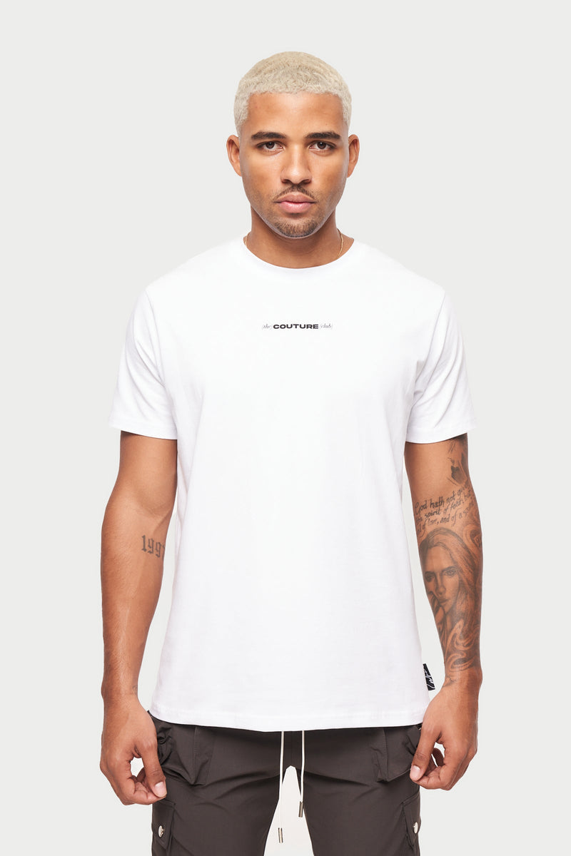 The Couture Club Slim Fit Branded T-Shirt-White