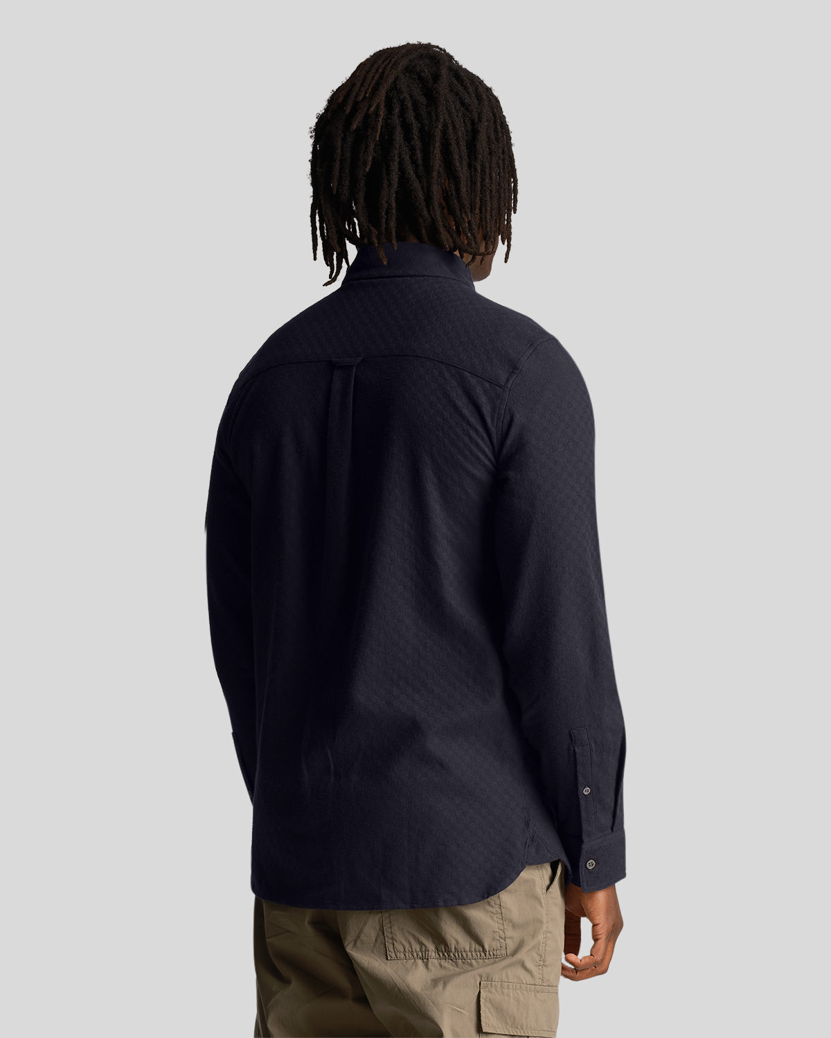 Lyle & Scott Grid Texture Shirt-Dark Navy