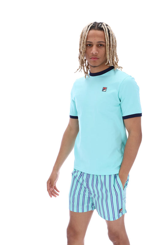 Fila Marconi Essential Ringer T-Shirt-Aruba Blue