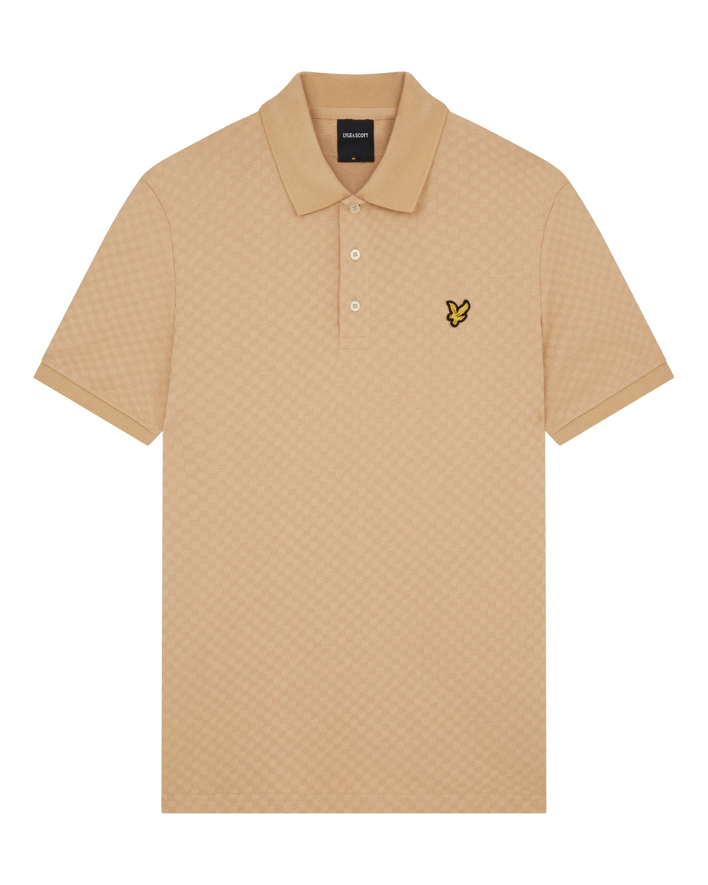 Lyle & Scott Grid Texture Polo Shirt-Cairngorms Khaki