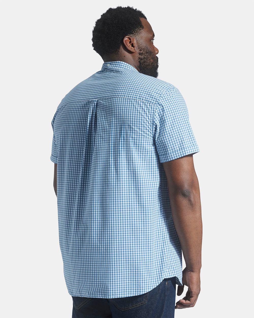 Lyle & Scott Short Sleeve Gingham Shirt-Skipton Blue