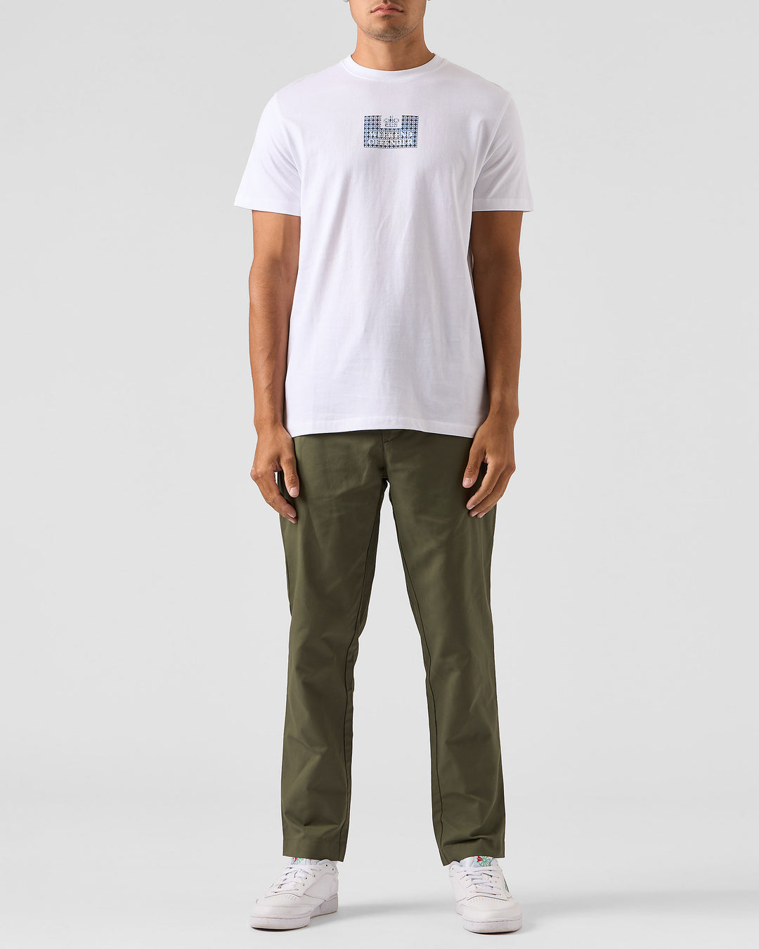 Weekend Offender Dygas T-Shirt-White/Blue House Check