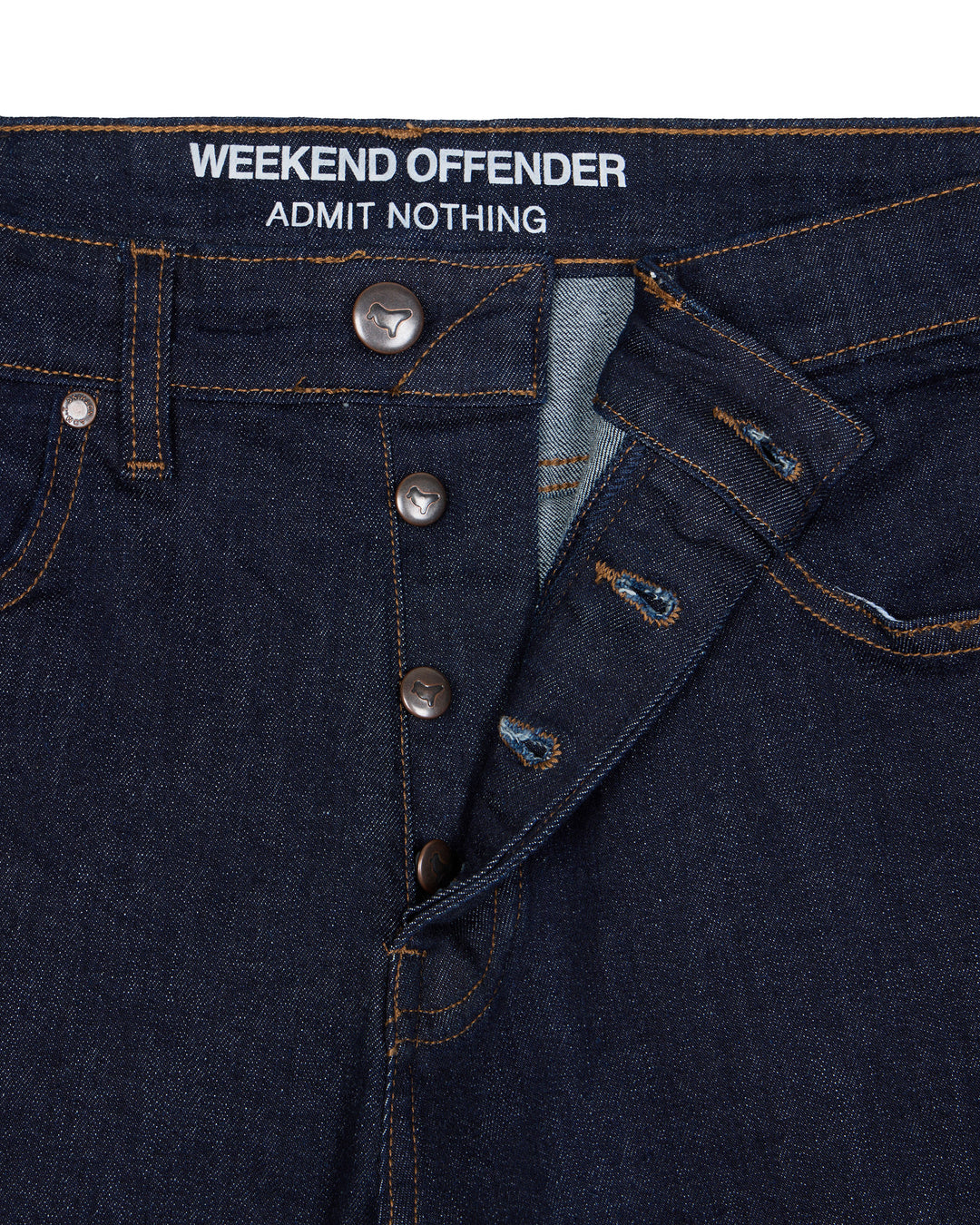 Weekend Offender Easy Fit Denim Jeans-Dark Rinsed