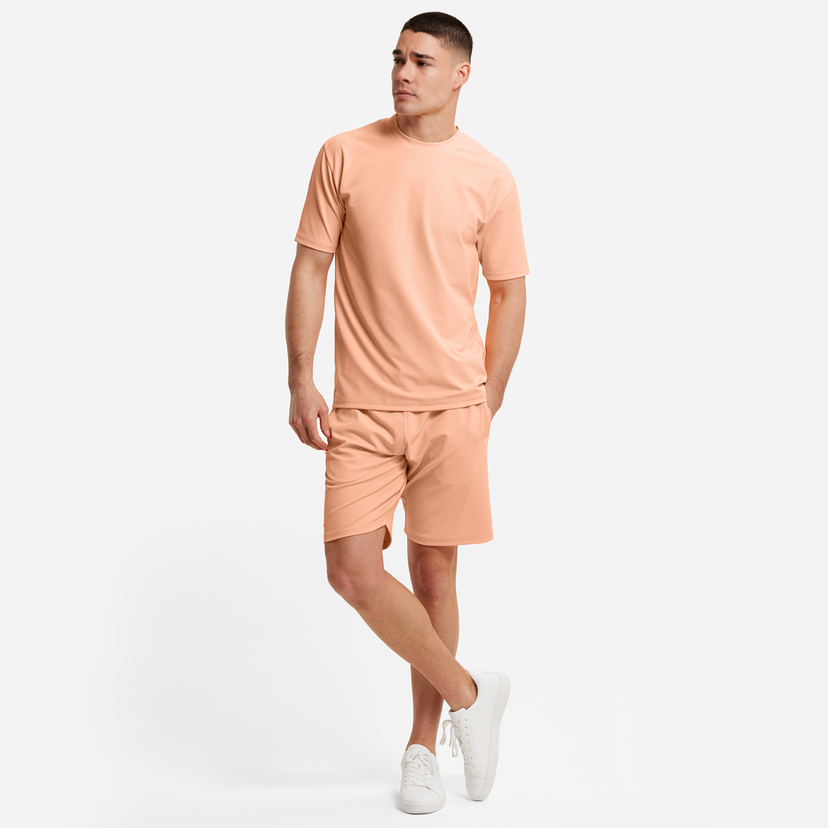 Bee Inspired Leno Shorts-Coral