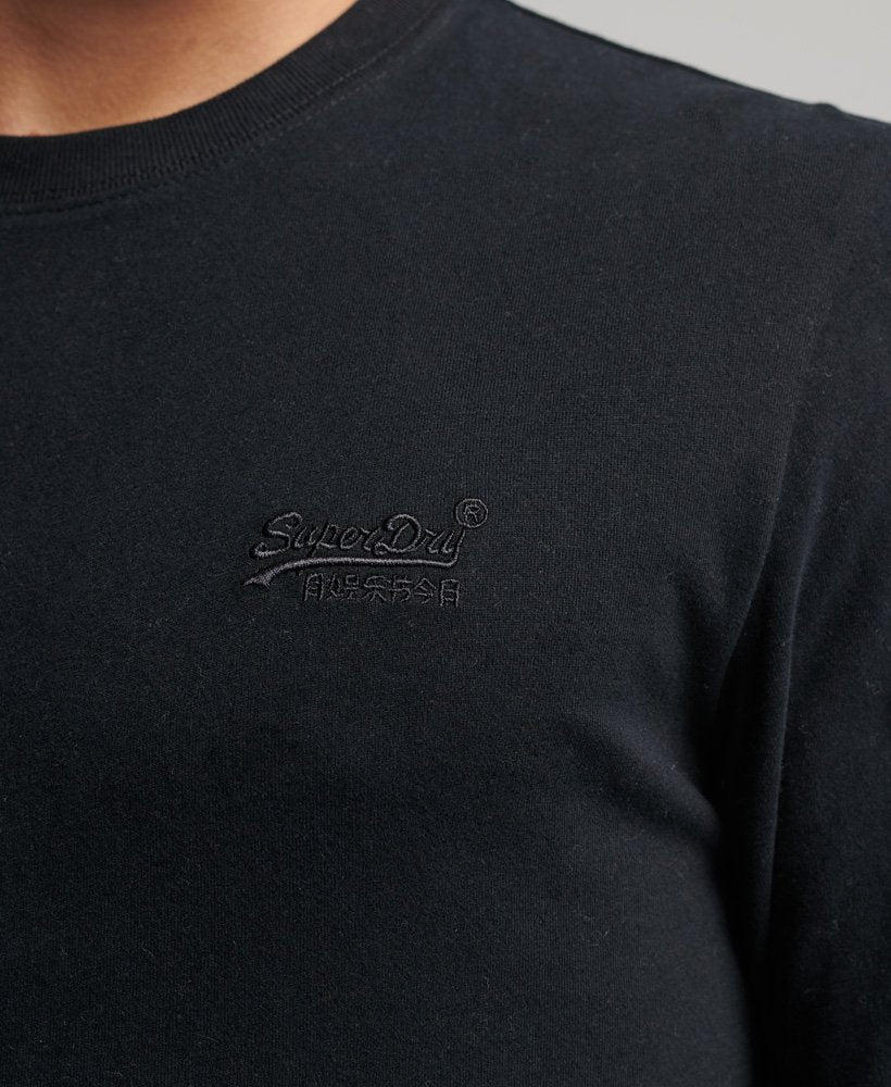Superdry Organic Cotton Vintage Logo Embroidered Top-Black