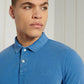 Superdry Vintage Destroyed Pique Polo Shirt-Heraldic Blue