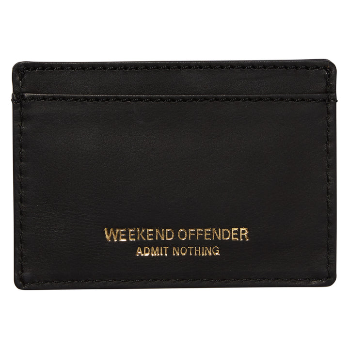 Weekend Offender Leather Card Holder-Black