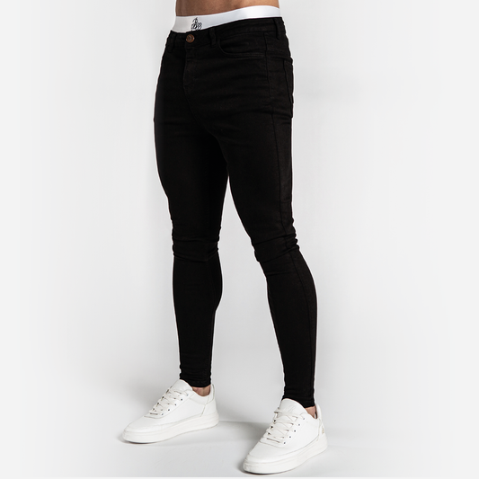 Bee Inspired Mens  Luca Skinny Stretch Jeans-Signature Jet Black