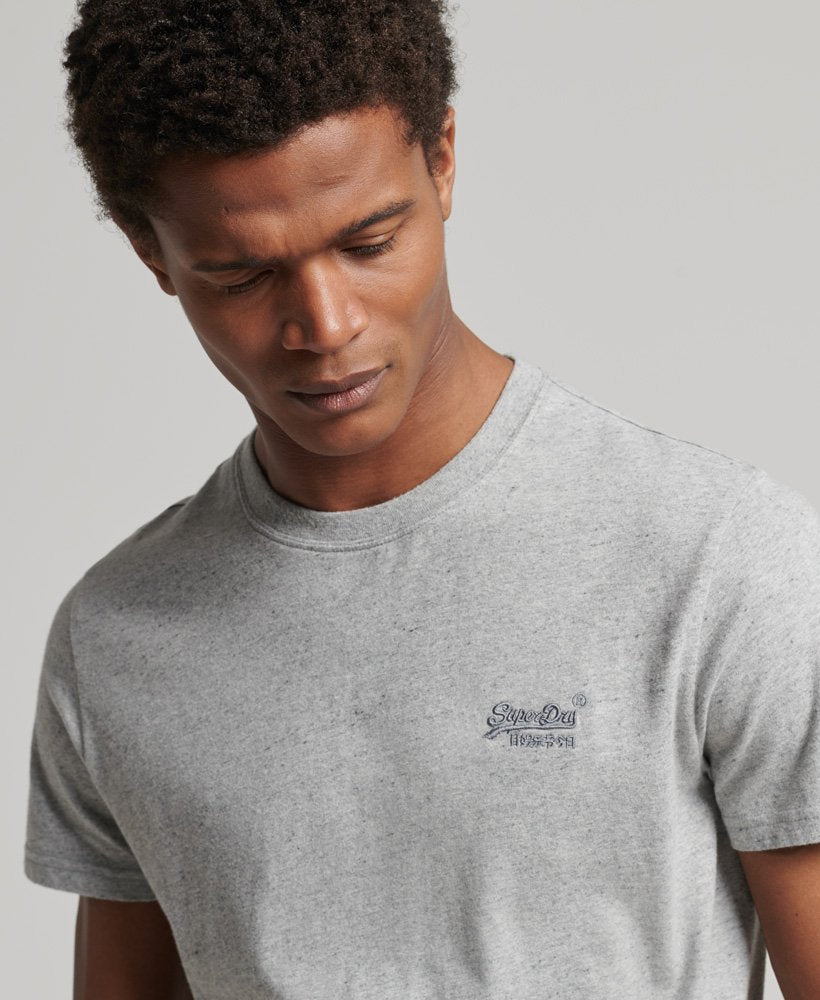 Superdry Organic Cotton Vintage Logo Embroidered T-Shirt-Pumice Stone Marl